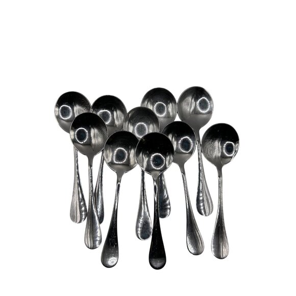 Set Of 10 Winco Retro Stainless Steel Teaspoons With Elegant Curved Handles - Picture 2 of 4